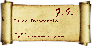 Fuker Innocencia névjegykártya